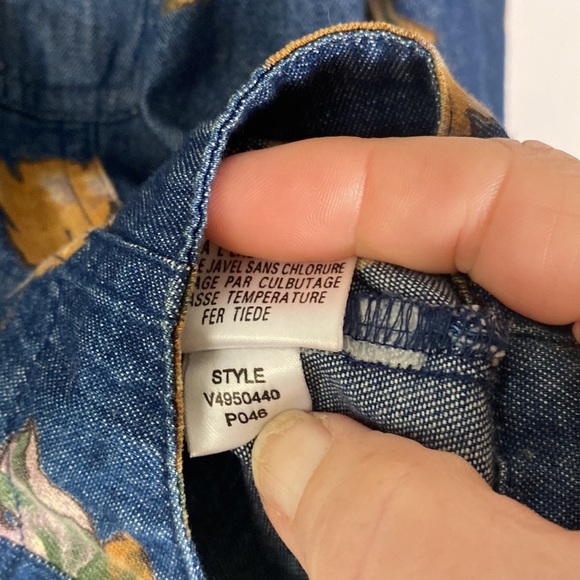 Liz Claiborne Villager Sport Lightweight Jacket Denim with Fall Leaves M #197 - Picture 14 of 15